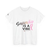 Survivorship Tee with Lift as We Climb on Sleeve
