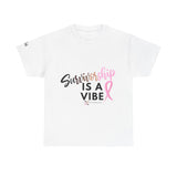 Survivorship Tee with Lift as We Climb on Sleeve