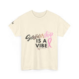 Survivorship Tee with Lift as We Climb on Sleeve
