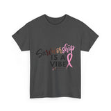 Survivorship Tee with Lift as We Climb on Sleeve