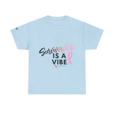 Survivorship Tee with Lift as We Climb on Sleeve