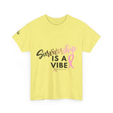 Survivorship Tee with Lift as We Climb on Sleeve