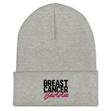 Breast Cancer Baddie Cuffed Beanie
